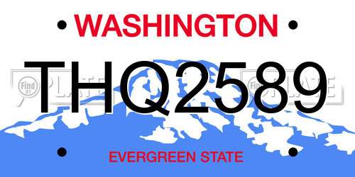 THQ2589 Washington License Plate