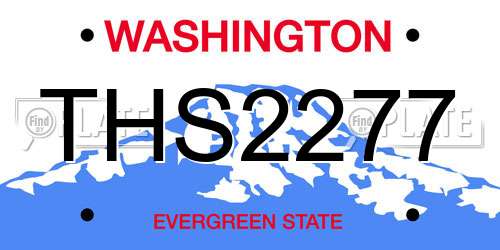 THS2277 Washington License Plate