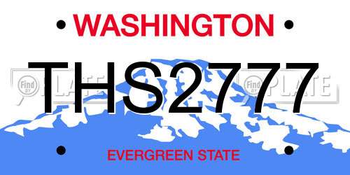 THS2777 Washington License Plate