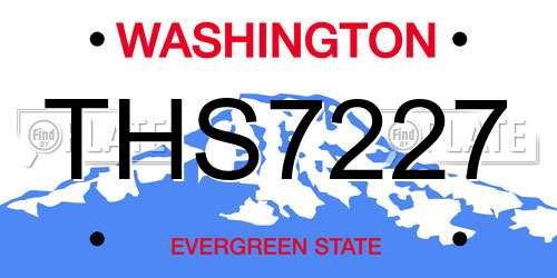 THS7227 Washington License Plate