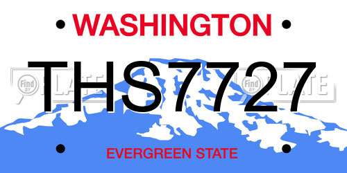 THS7727 Washington License Plate