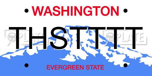 THSTTTT Washington License Plate