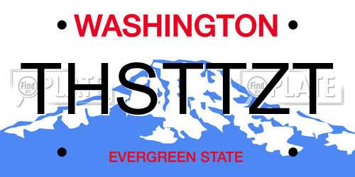 THSTTZT Washington License Plate