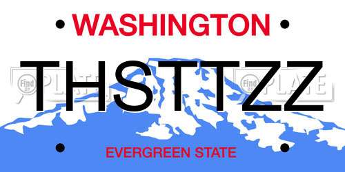 THSTTZZ Washington License Plate