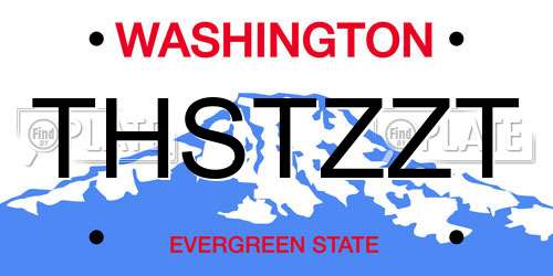 THSTZZT Washington License Plate