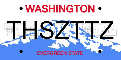 THSZTTZ Washington License Plate