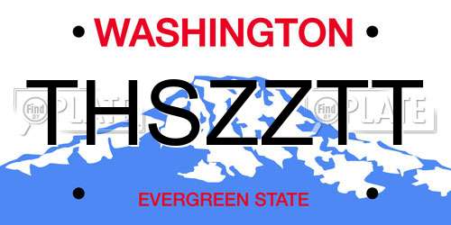 THSZZTT Washington License Plate
