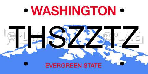 THSZZTZ Washington License Plate