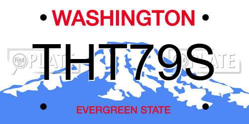 THT79S Washington License Plate