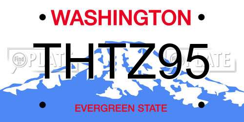 THTZ95 Washington License Plate