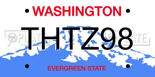 THTZ98 Washington License Plate