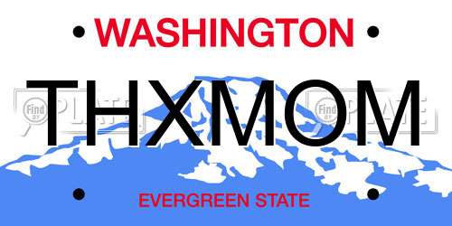 THXMOM Washington License Plate