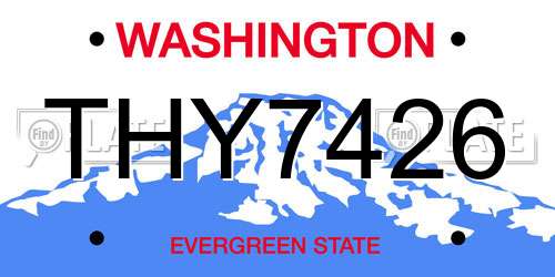 THY7426 Washington License Plate