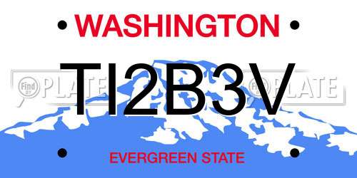 TI2B3V Washington License Plate