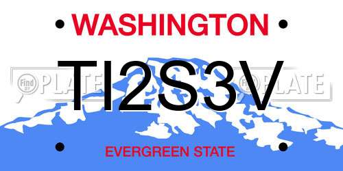 TI2S3V Washington License Plate