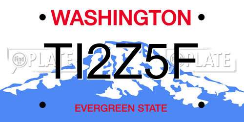 TI2Z5F Washington License Plate