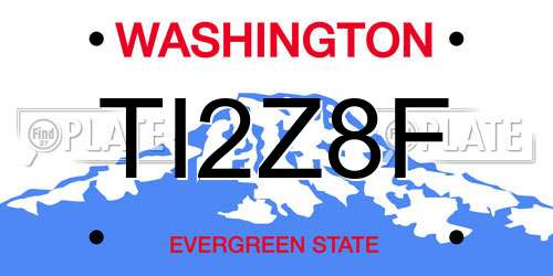 TI2Z8F Washington License Plate