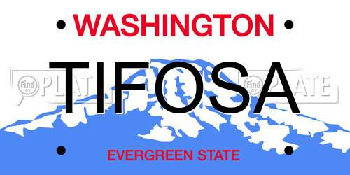 TIFOSA Washington License Plate
