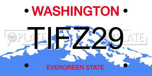 TIFZ29 Washington License Plate