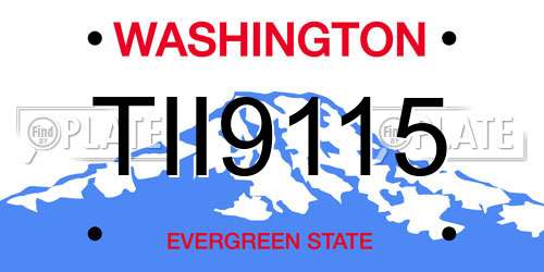 TII9115 Washington License Plate