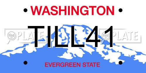 TILL41 Washington License Plate