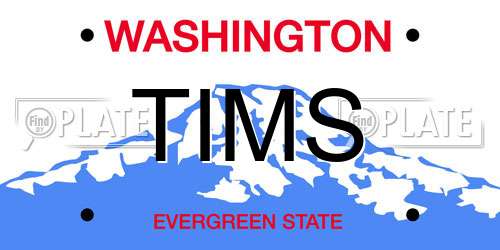 TIMS Washington License Plate