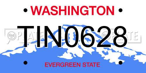 TIN0628 Washington License Plate