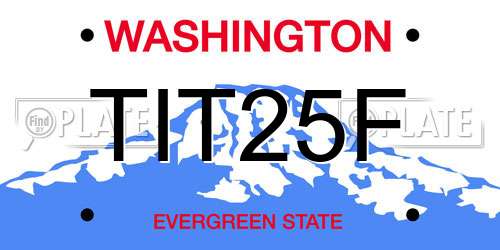 TIT25F Washington License Plate