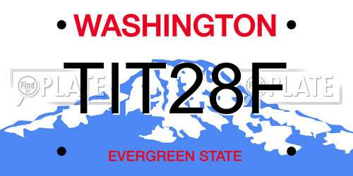 TIT28F Washington License Plate