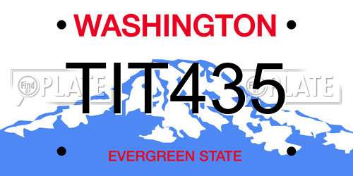 TIT435 Washington License Plate
