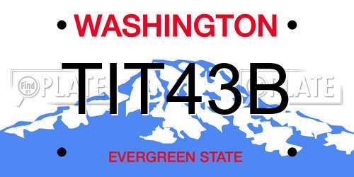 TIT43B Washington License Plate