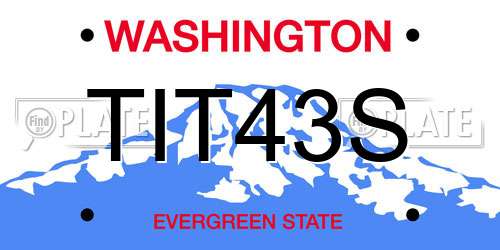 TIT43S Washington License Plate