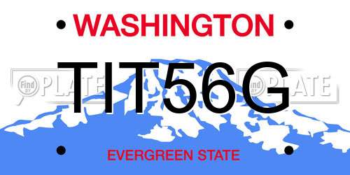 TIT56G Washington License Plate