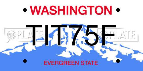 TIT75F Washington License Plate