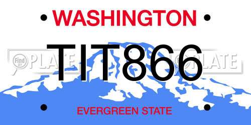 TIT866 Washington License Plate