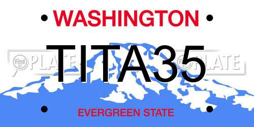 TITA35 Washington License Plate