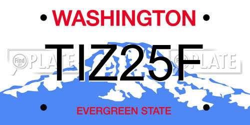 TIZ25F Washington License Plate