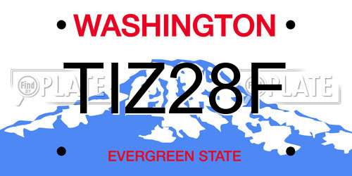 TIZ28F Washington License Plate
