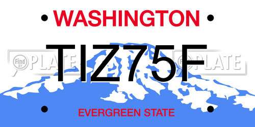 TIZ75F Washington License Plate