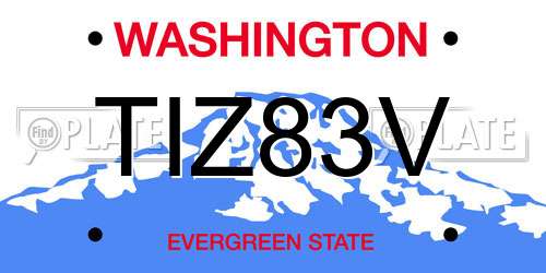 TIZ83V Washington License Plate