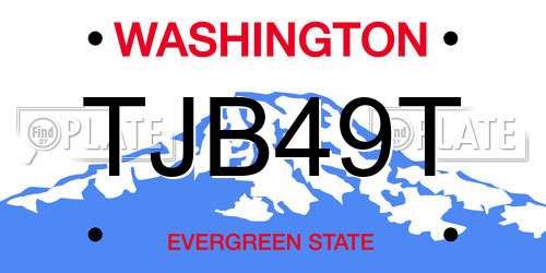 TJB49T Washington License Plate