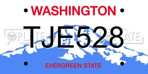 TJE528 Washington License Plate