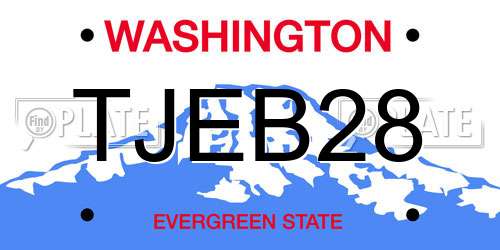 TJEB28 Washington License Plate