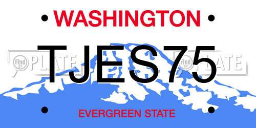TJES75 Washington License Plate