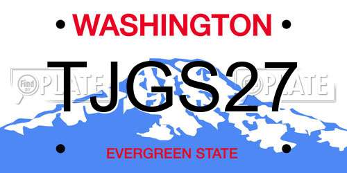 TJGS27 Washington License Plate