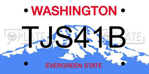 TJS41B Washington License Plate