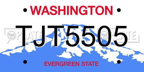 TJT5505 Washington License Plate
