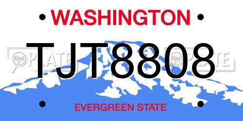 TJT8808 Washington License Plate