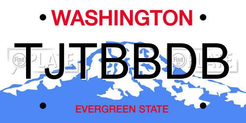 TJTBBDB Washington License Plate