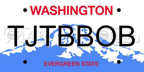 TJTBBOB Washington License Plate